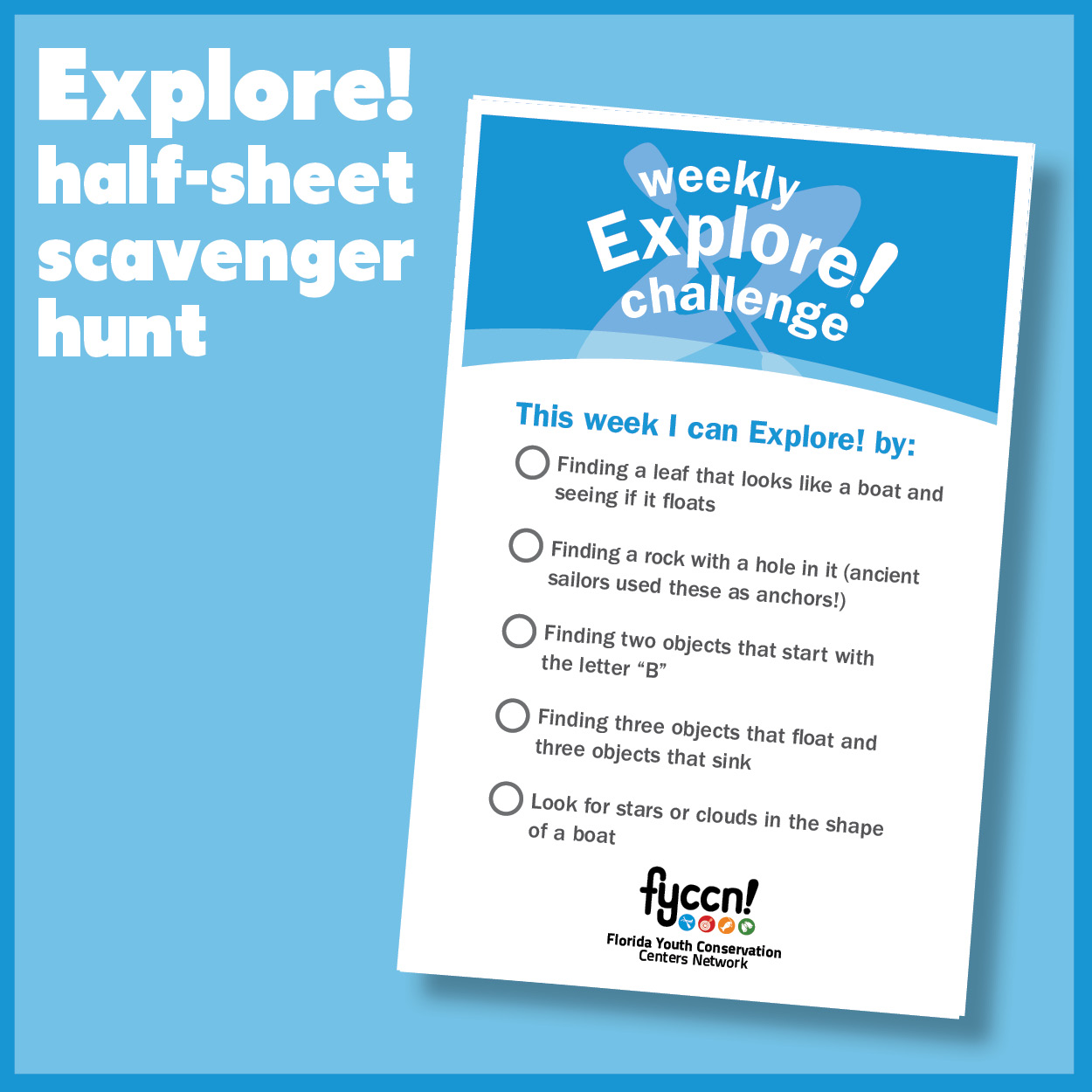 Explore! Scavenger Hunt: Paddling